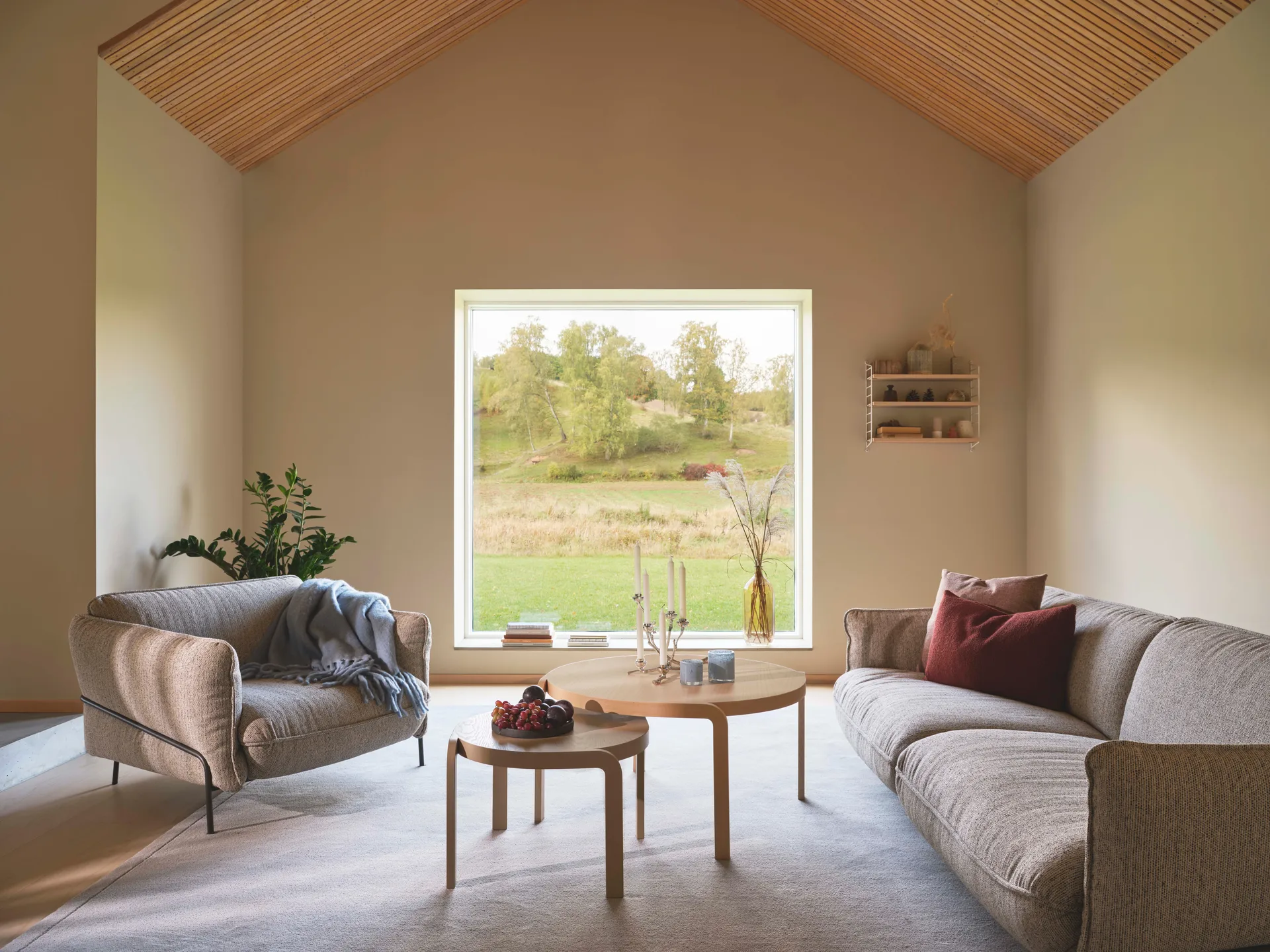 Canapé Continental, Wave Sand-acier chromé Swedese