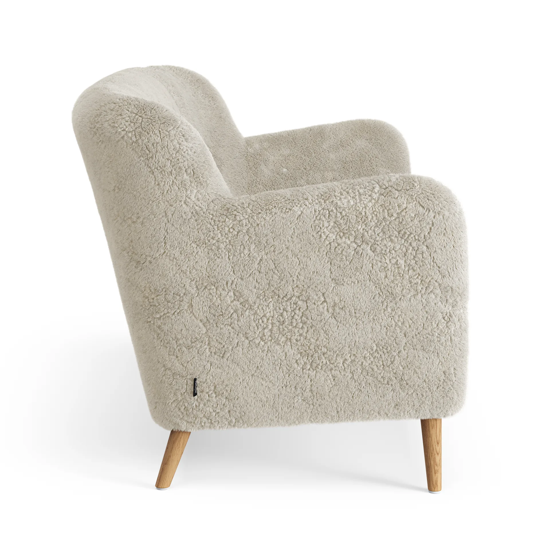 Canapé Nova 2 places peau de mouton, Moonlight-chêne huilé Swedese