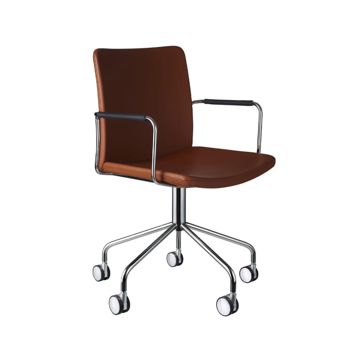 Chaise de bureau Stella - Elmosoft 33004 marron-chrome - Swedese