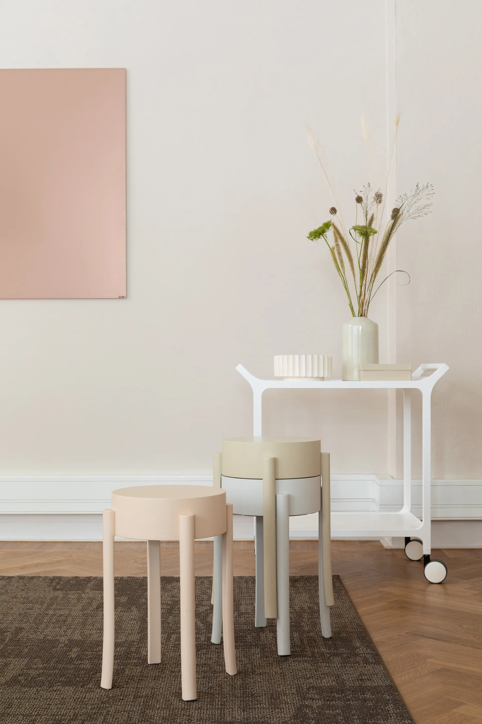 Desserte Teatime, Frêne laminé blanc Swedese