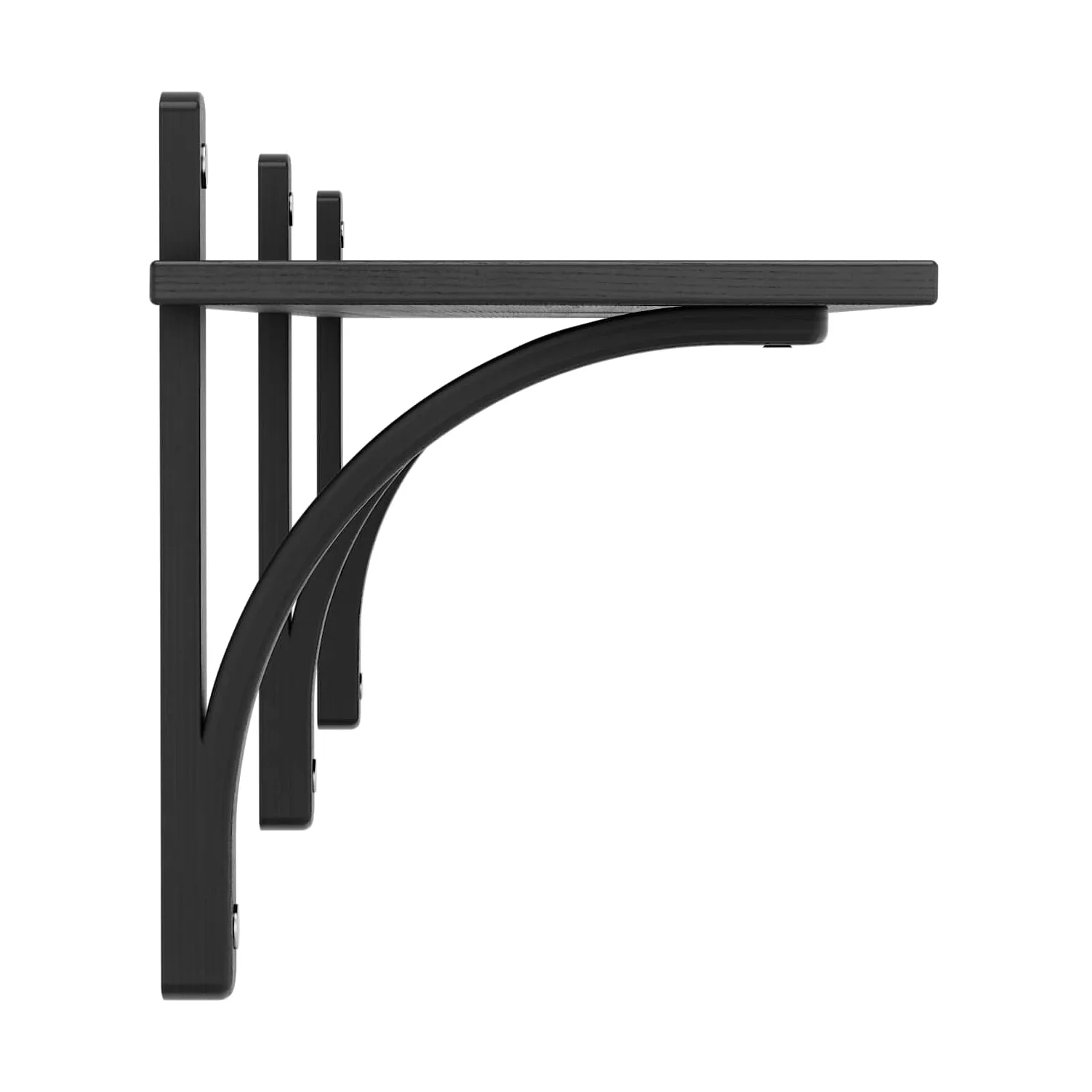 Étagère Levi à 1 plateau, Frêne noirci-aluminium, 180 cm Swedese