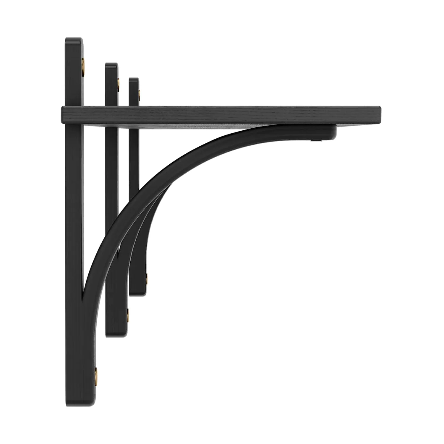 Étagère Levi à 1 plateau, Frêne noirci-laiton, 180 cm Swedese