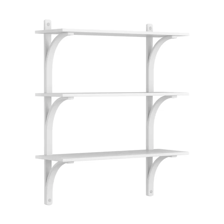 Étagère Levi à 3 plateau - Blanc laqué frêne-aluminium, 90 cm - Swedese