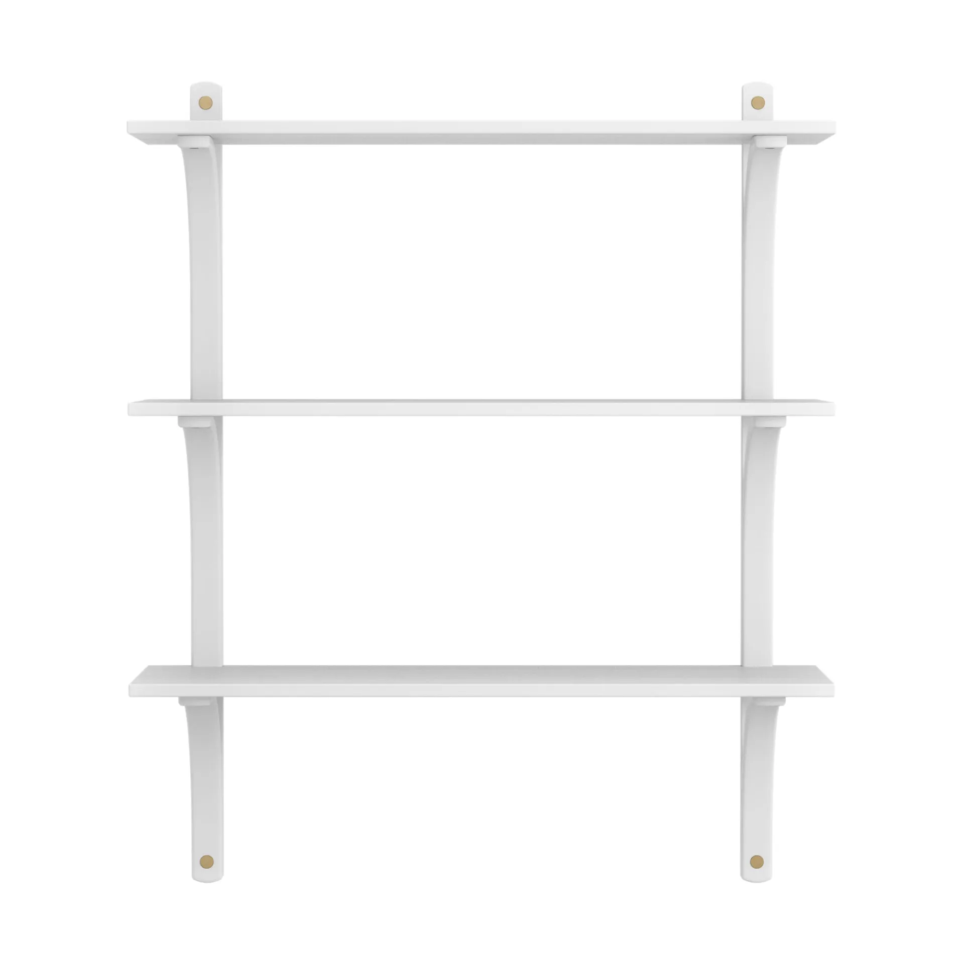 Étagère Levi à 3 plateau, Blanc laqué frêne-laiton, 90 cm Swedese