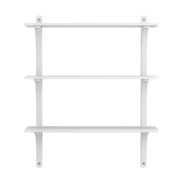 Étagère Levi à 3 plateau - Blanc laqué frêne-laiton, 90 cm - Swedese