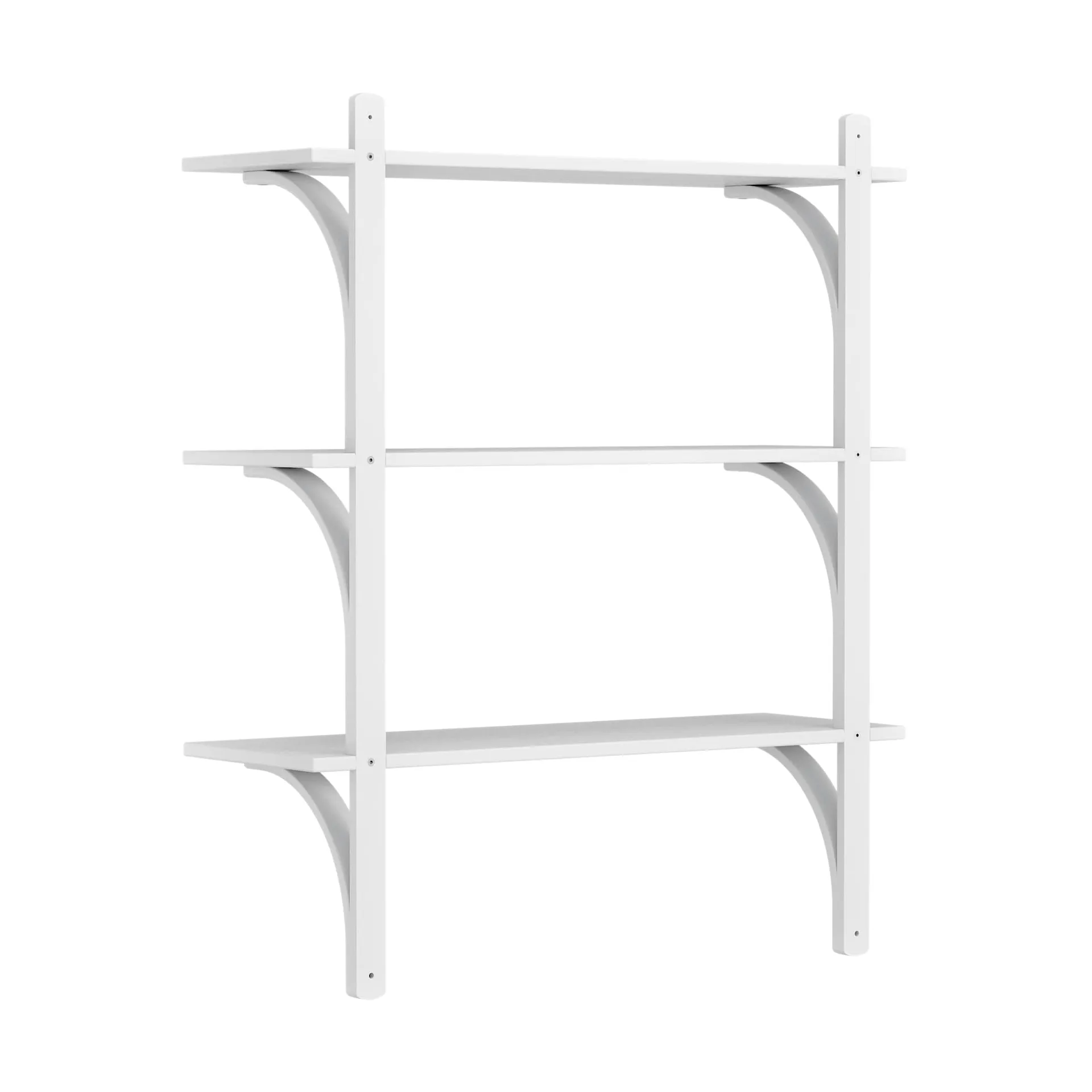 Étagère Levi à 3 plateau, Blanc laqué frêne-laiton, 90 cm Swedese