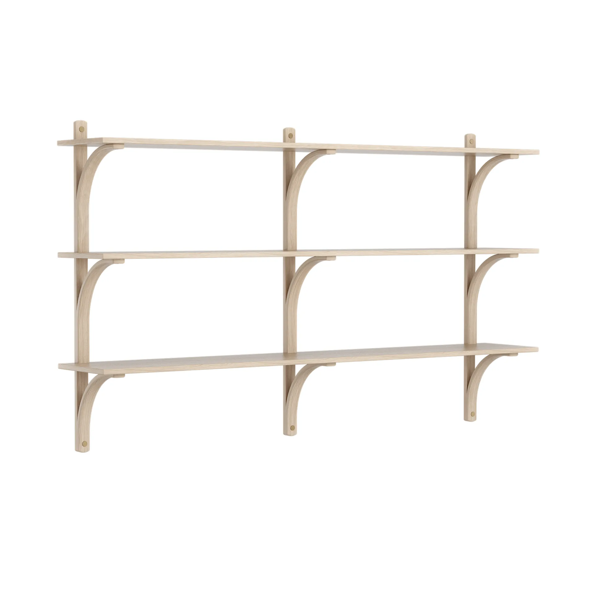 Étagère Levi à 3 plateau, Blanc pigmenté chêne-aluminium, 180 cm Swedese