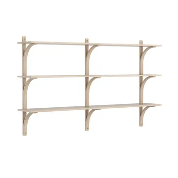 Étagère Levi à 3 plateau - Blanc pigmenté chêne-aluminium, 180 cm - Swedese