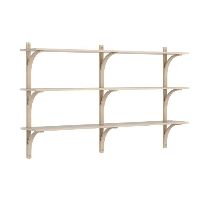 Étagère Levi à 3 plateau - Blanc pigmenté chêne-aluminium, 180 cm - Swedese