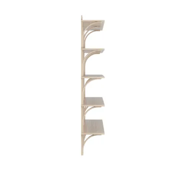 Étagère Levi à 3 plateau - Blanc pigmenté chêne-aluminium, 180 cm - Swedese