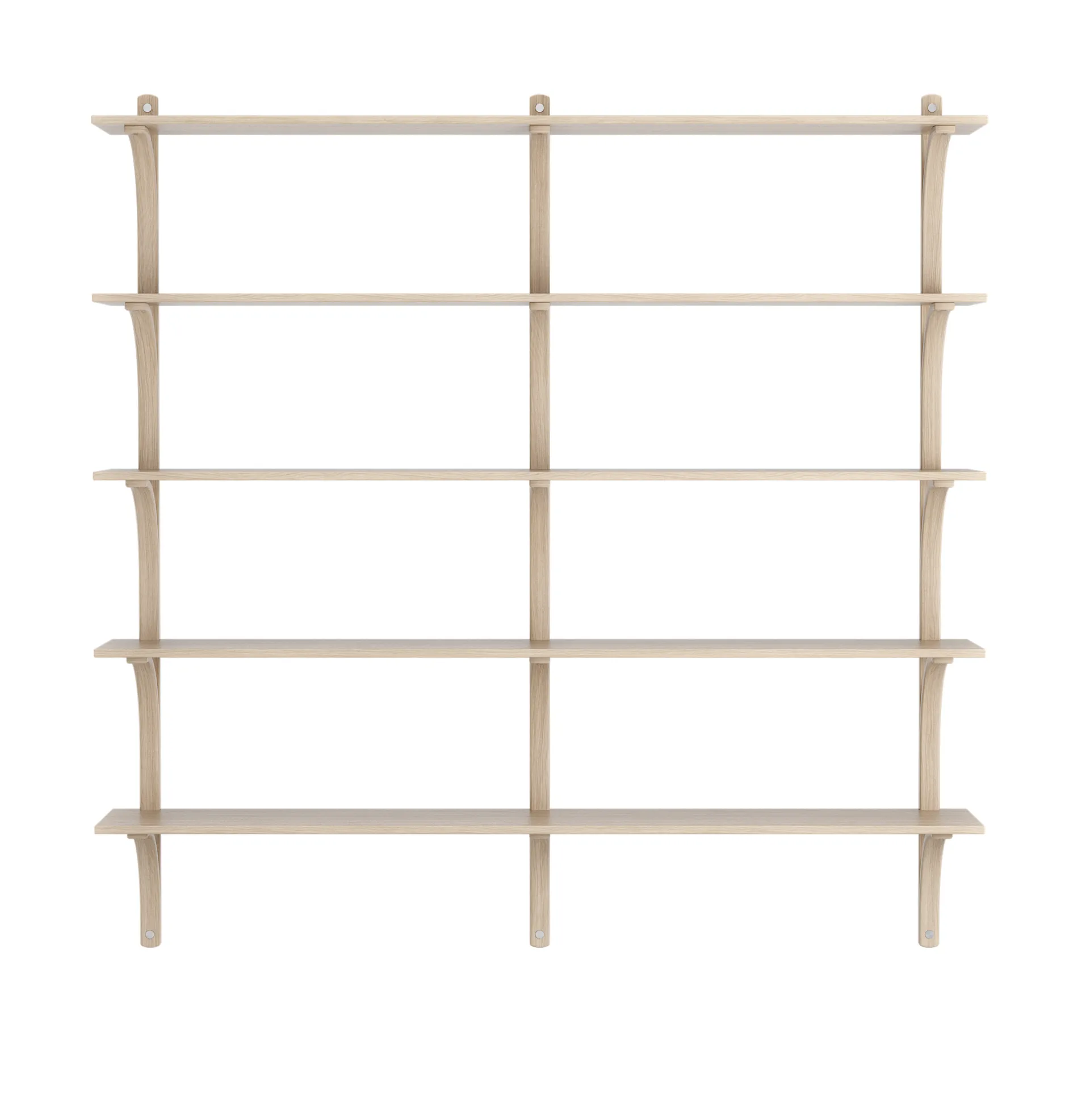 Étagère Levi à 3 plateau, Blanc pigmenté chêne-aluminium, 180 cm Swedese