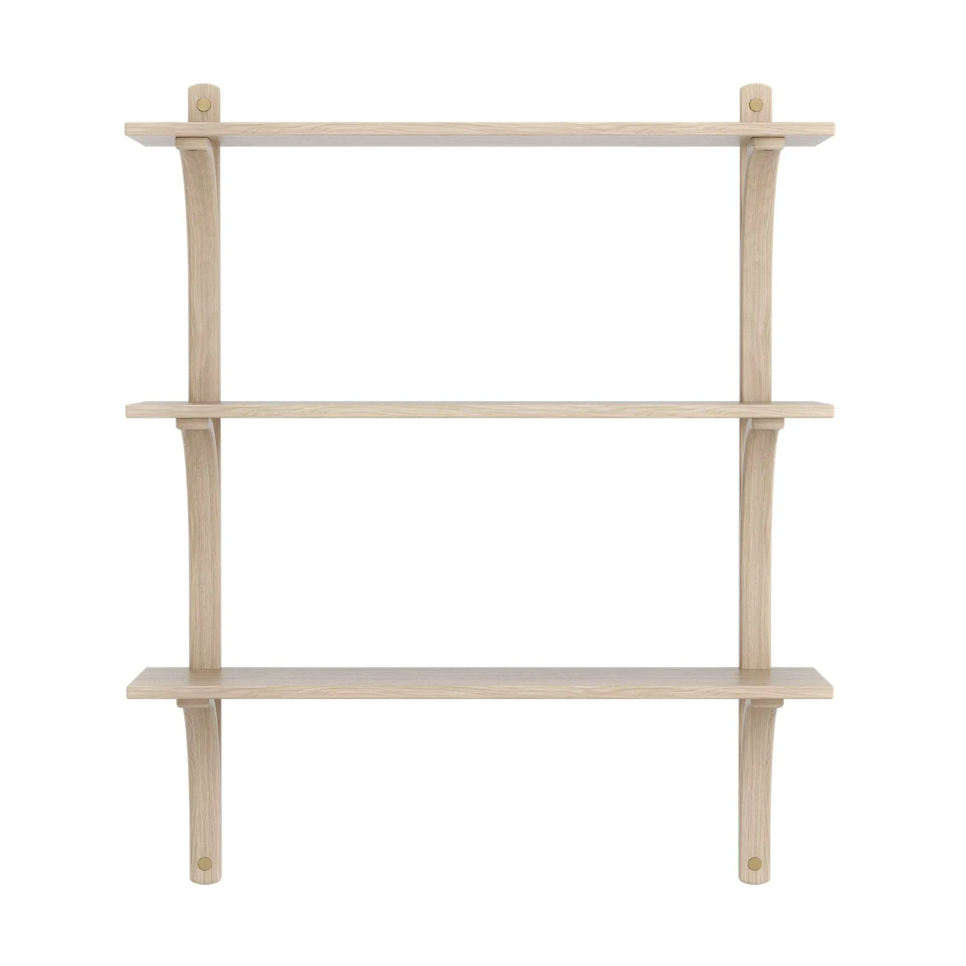 Étagère Levi à 3 plateau, Blanc pigmenté chêne-laiton, 90 cm Swedese