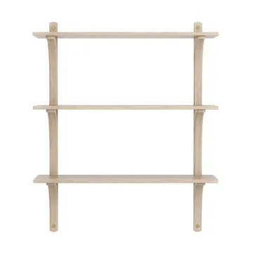 Étagère Levi à 3 plateau - Blanc pigmenté chêne-laiton, 90 cm - Swedese