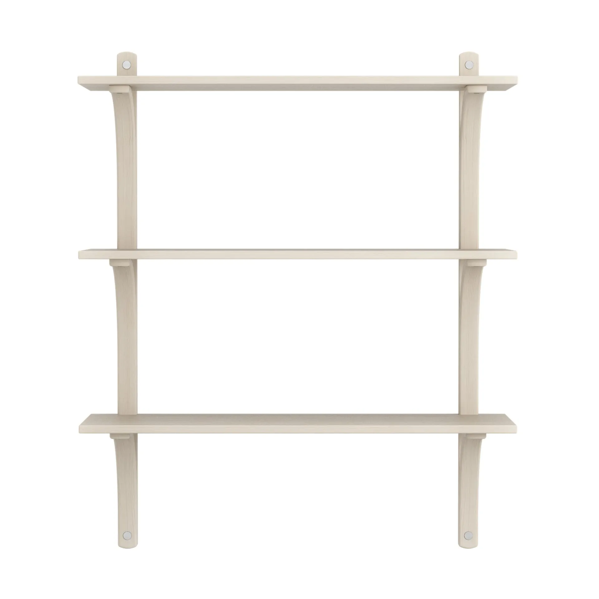 Étagère Levi à 3 plateau, Blanc pigmenté frêne-aluminium, 90 cm Swedese