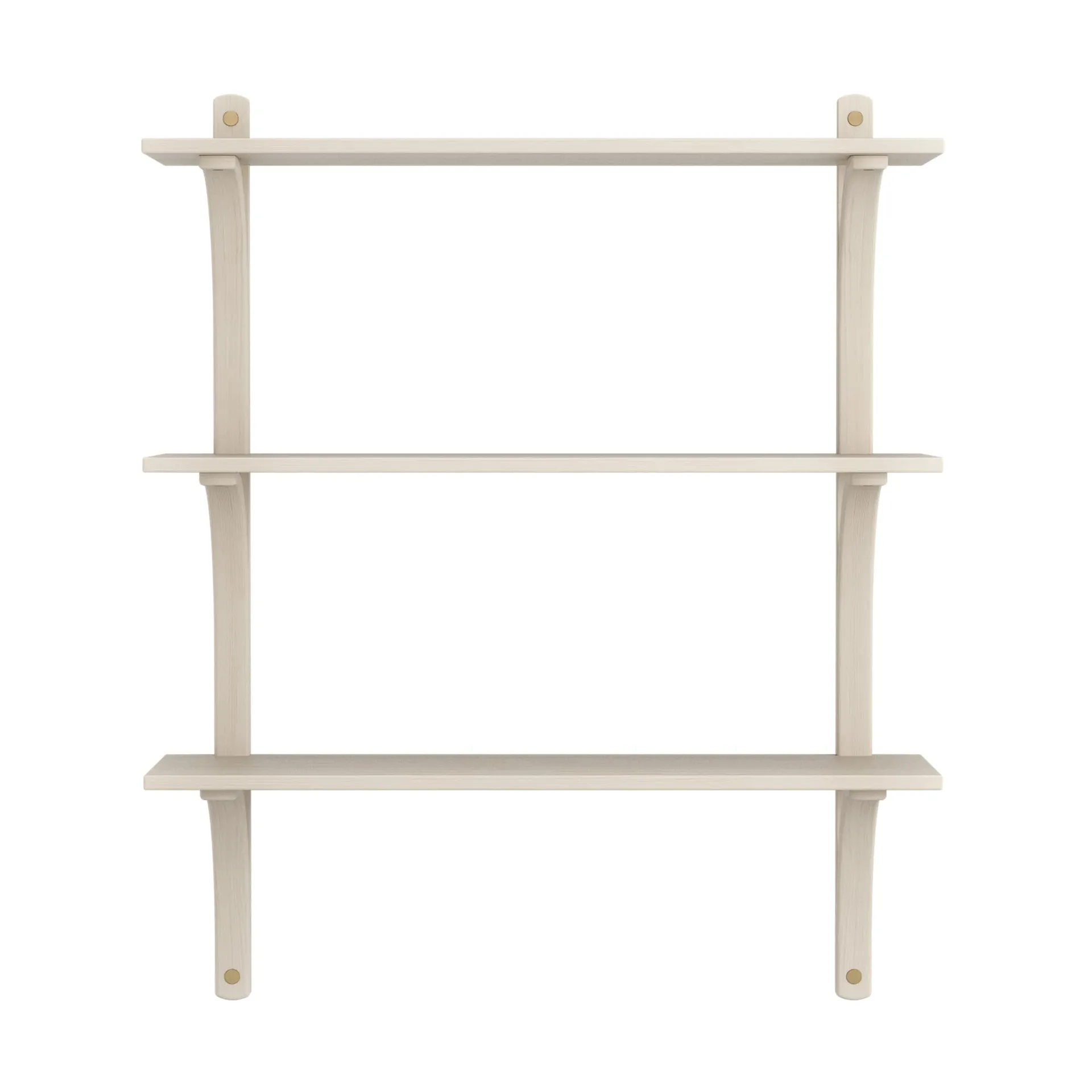 Étagère Levi à 3 plateau, Blanc pigmenté frêne-laiton, 90 cm Swedese
