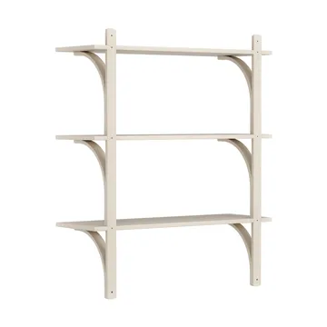 Étagère Levi à 3 plateau - Blanc pigmenté frêne-laiton, 90 cm - Swedese