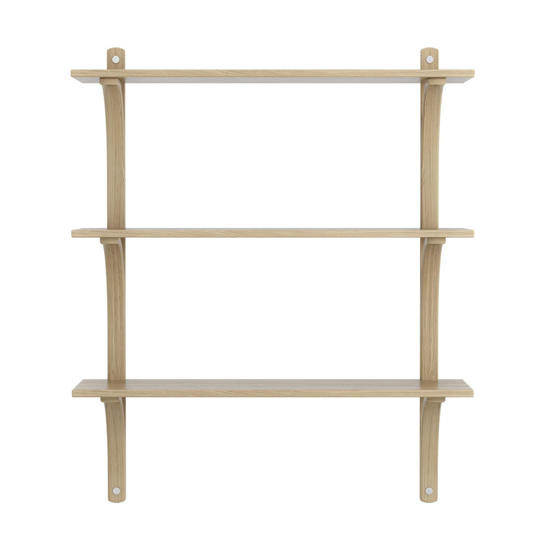 Étagère Levi à 3 plateau, Chêne verni naturel-aluminium, 90 cm Swedese