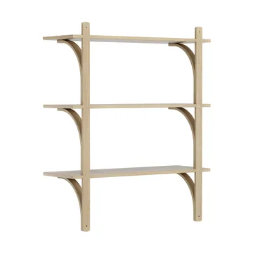 Étagère Levi à 3 plateau - Chêne verni naturel-aluminium, 90 cm - Swedese