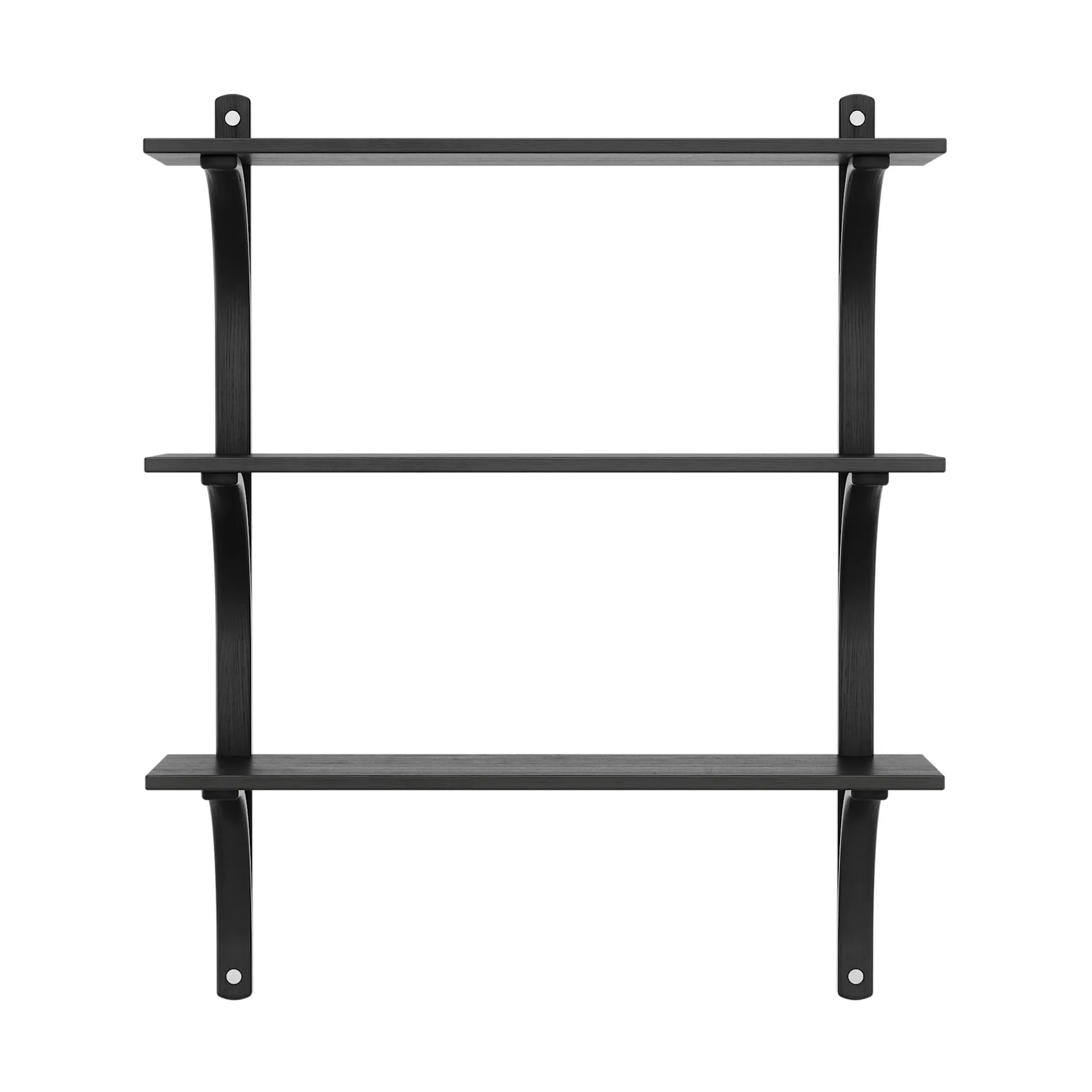 Étagère Levi à 3 plateau, Frêne noirci-aluminium, 90 cm Swedese