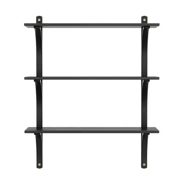 Étagère Levi à 3 plateau - Frêne noirci-laiton, 90 cm - Swedese