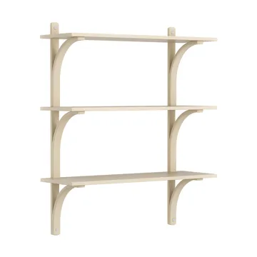 Étagère Levi à 3 plateau - Frêne verni naturel-aluminium, 90 cm - Swedese
