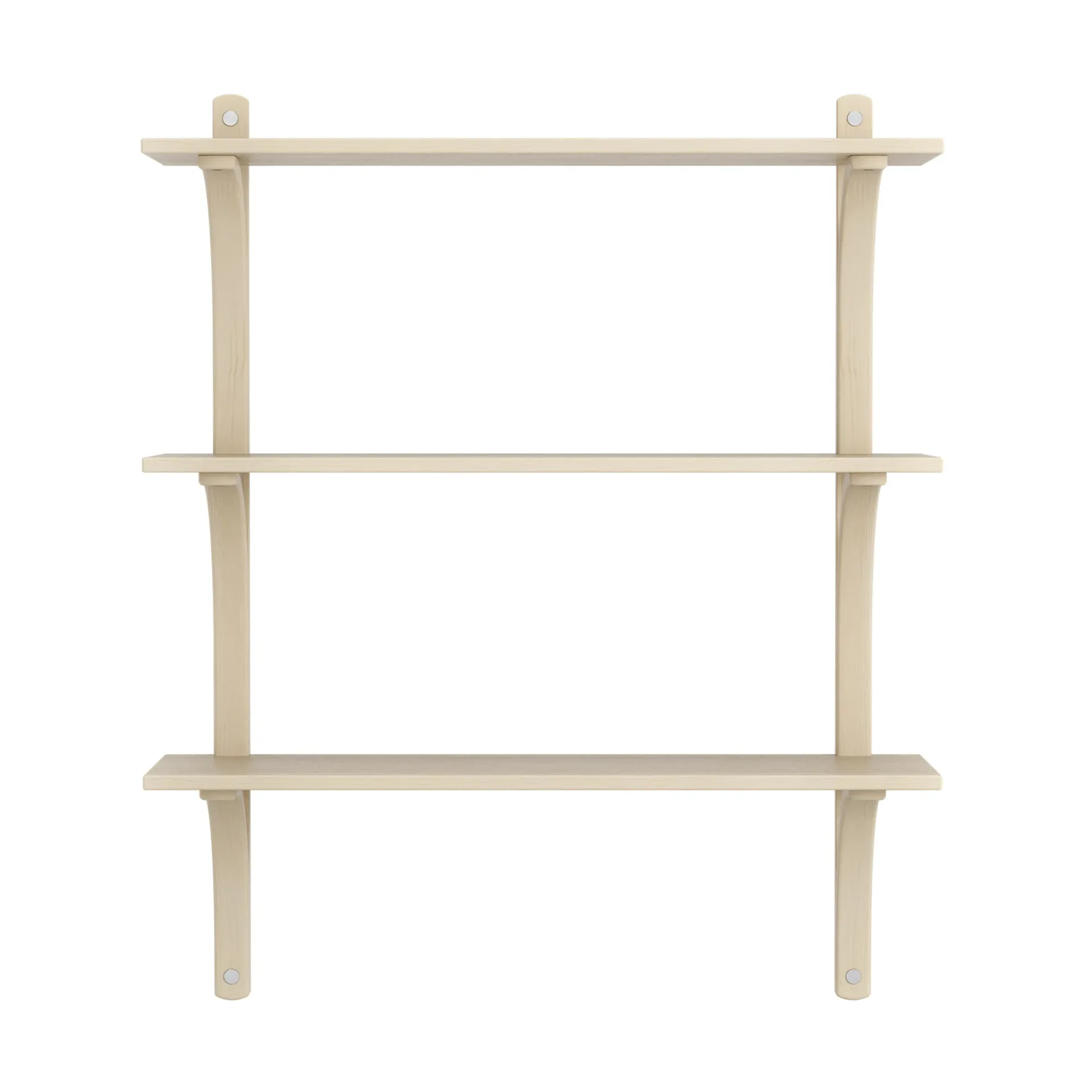Étagère Levi à 3 plateau, Frêne verni naturel-aluminium, 90 cm Swedese