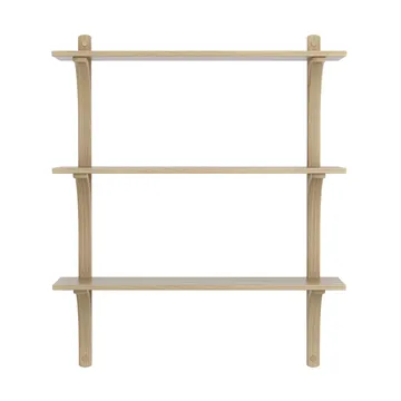 Étagère Levi à 3 plateau - Frêne verni naturel-laiton, 90 cm - Swedese