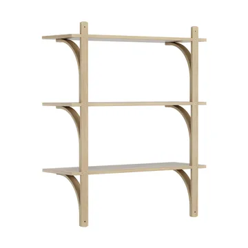 Étagère Levi à 3 plateau - Frêne verni naturel-laiton, 90 cm - Swedese