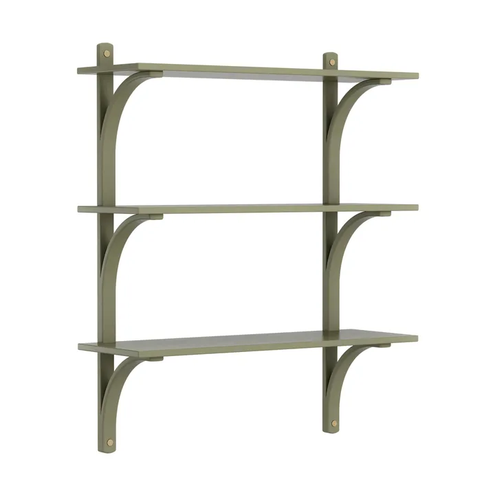Étagère Levi à 3 plateau - Vert mousse-aluminium, 90 cm - Swedese