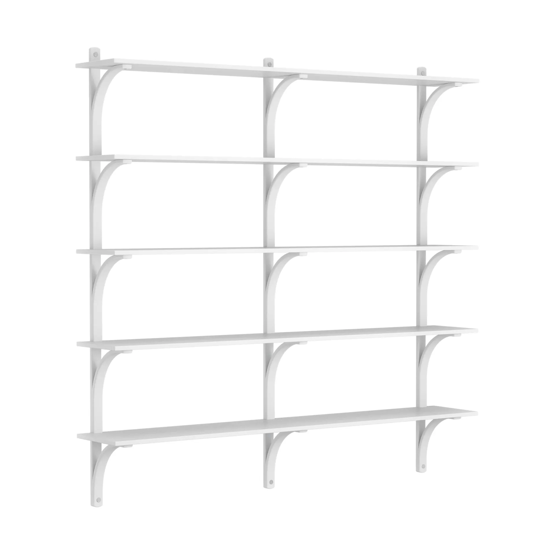 Étagère Levi à 5 plateau, Blanc laqué frêne-aluminium, 180 cm Swedese