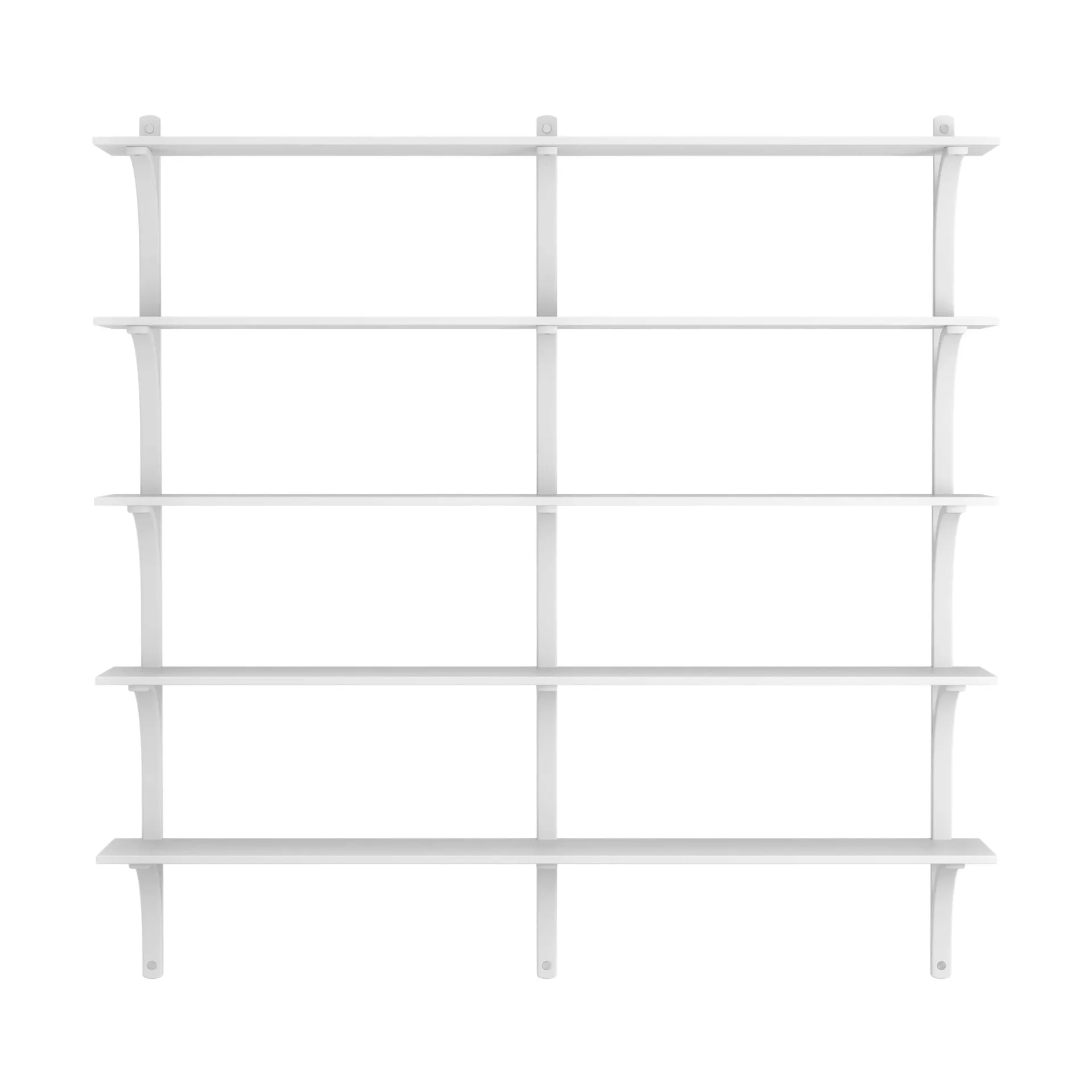 Étagère Levi à 5 plateau, Blanc laqué frêne-aluminium, 180 cm Swedese