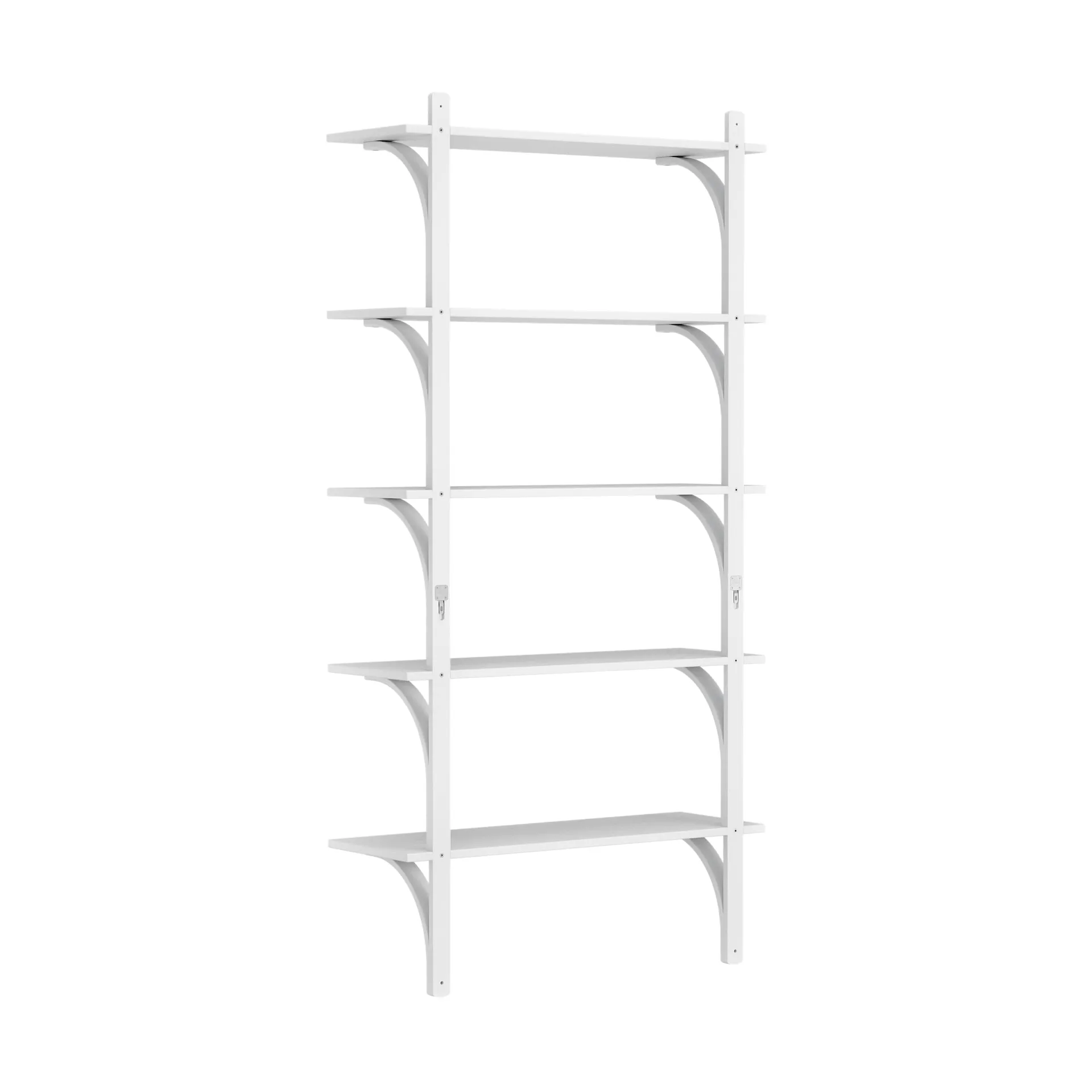 Étagère Levi à 5 plateau, Blanc laqué frêne-aluminium, 90 cm Swedese