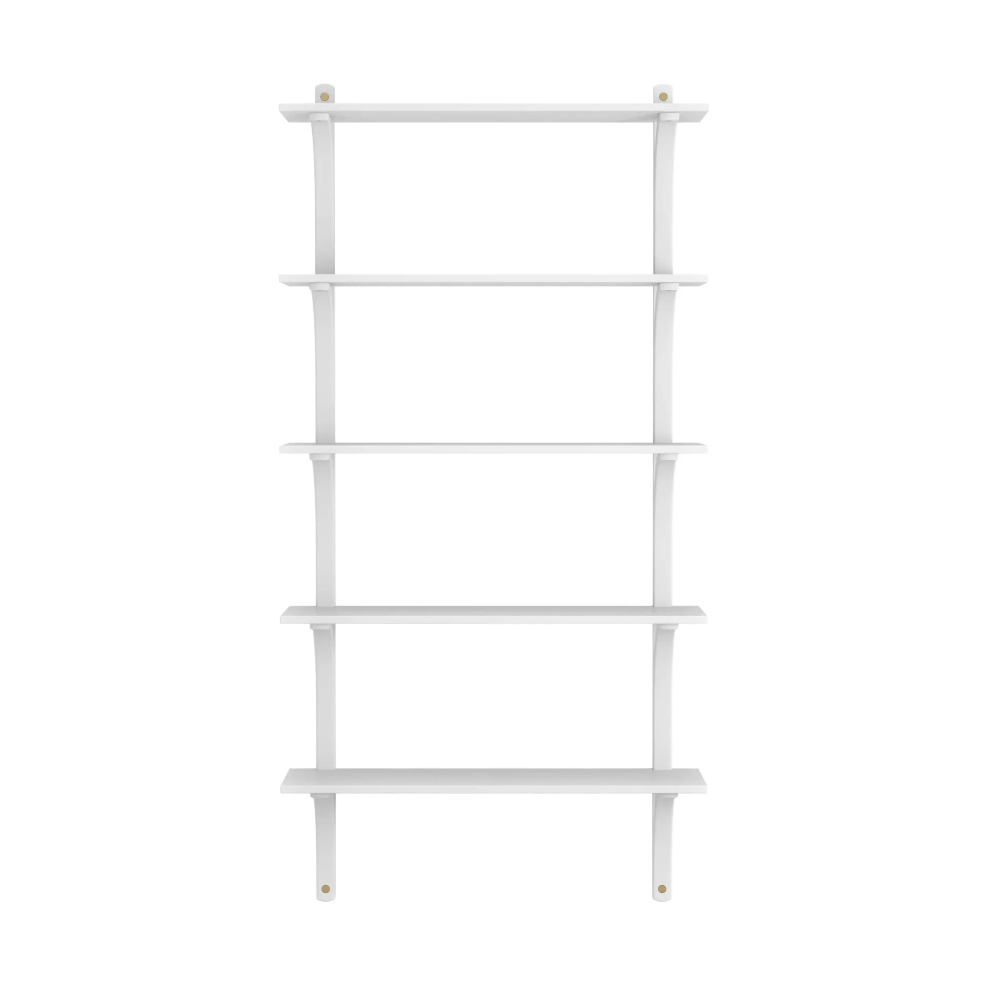 Étagère Levi à 5 plateau, Blanc laqué frêne-laiton, 90 cm Swedese