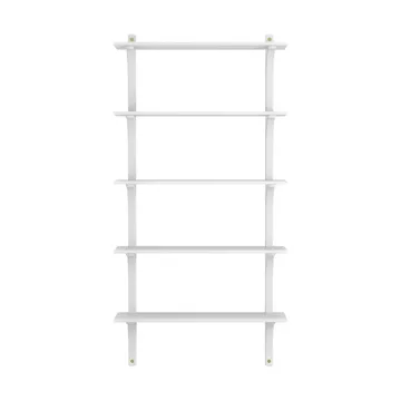 Étagère Levi à 5 plateau - Blanc laqué frêne-laiton, 90 cm - Swedese