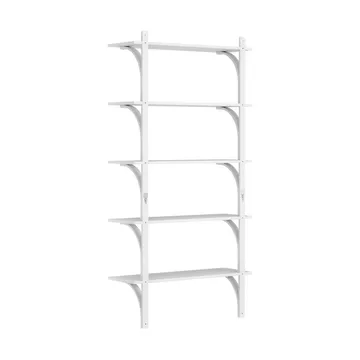 Étagère Levi à 5 plateau - Blanc laqué frêne-laiton, 90 cm - Swedese