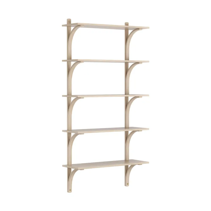 Étagère Levi à 5 plateau - Blanc pigmenté chêne-laiton, 90 cm - Swedese