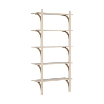 Étagère Levi à 5 plateau - Blanc pigmenté chêne-laiton, 90 cm - Swedese