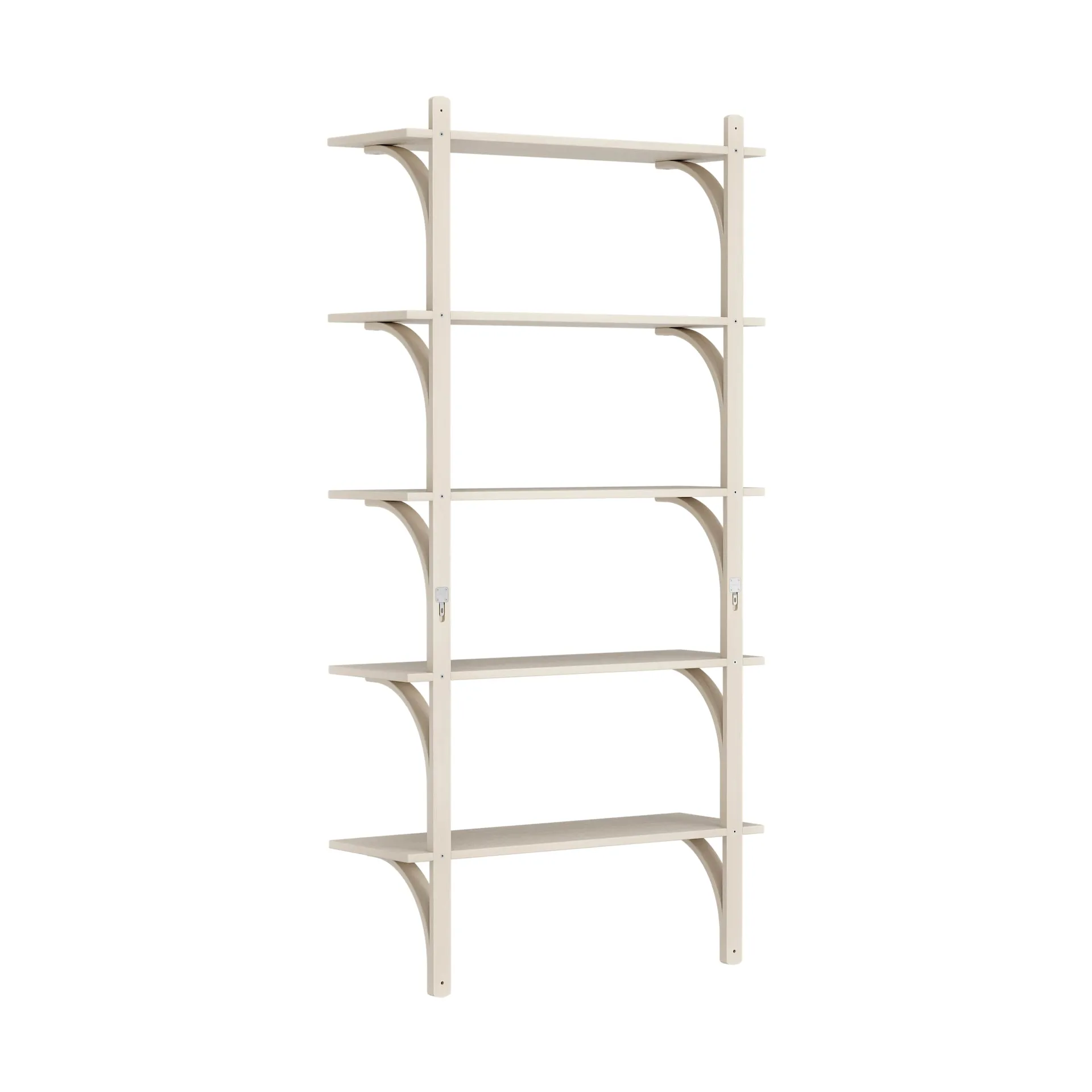 Étagère Levi à 5 plateau, Blanc pigmenté frêne-aluminium, 90 cm Swedese