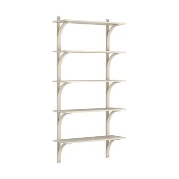 Étagère Levi à 5 plateau - Blanc pigmenté frêne-laiton, 90 cm - Swedese