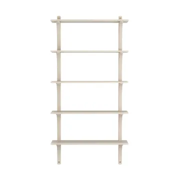 Étagère Levi à 5 plateau - Blanc pigmenté frêne-laiton, 90 cm - Swedese
