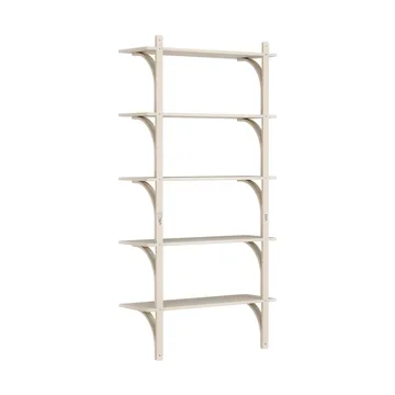 Étagère Levi à 5 plateau - Blanc pigmenté frêne-laiton, 90 cm - Swedese