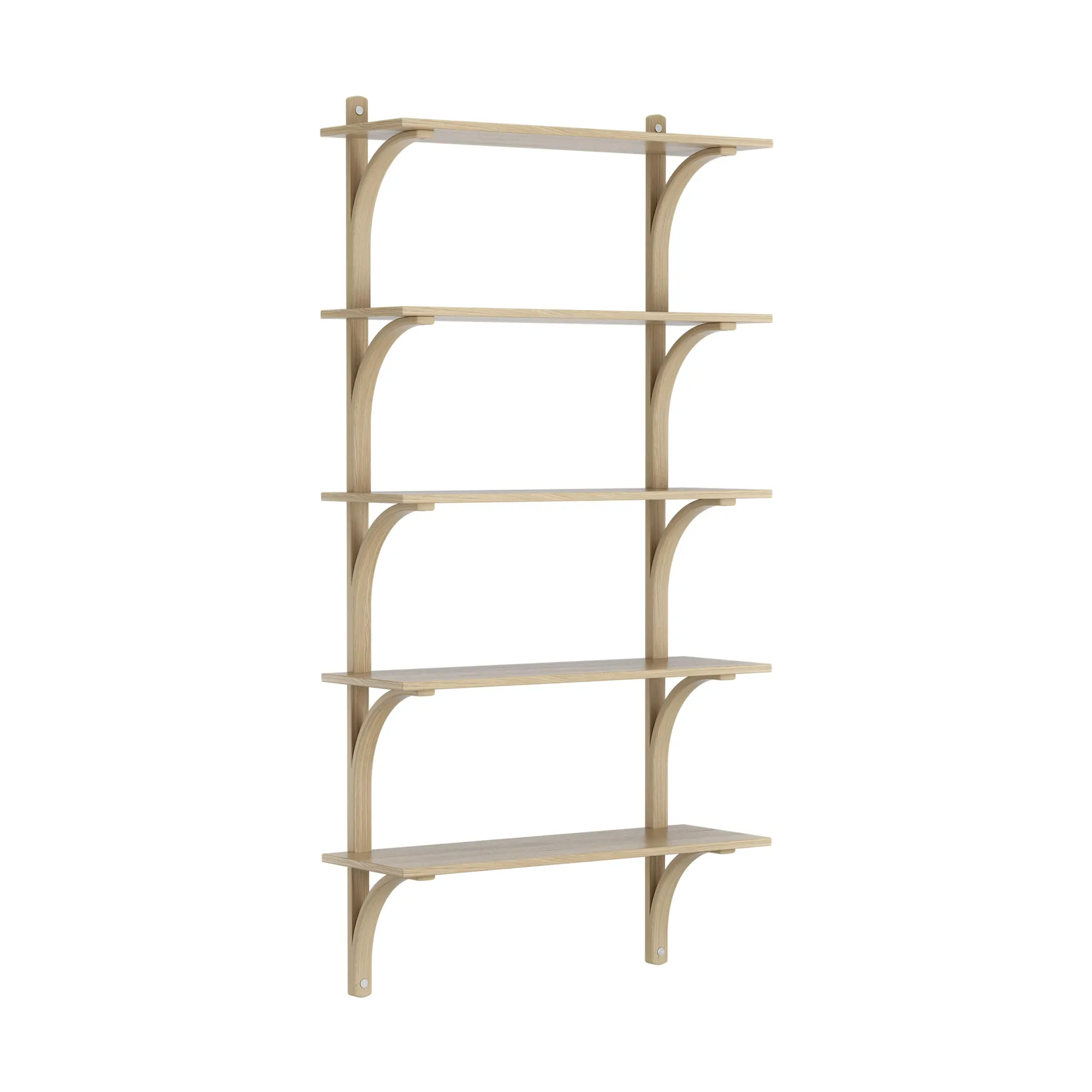 Étagère Levi à 5 plateau, Chêne verni naturel-aluminium, 90 cm Swedese