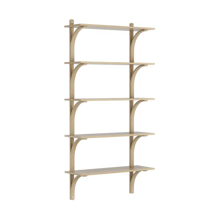 Étagère Levi à 5 plateau - Chêne verni naturel-aluminium, 90 cm - Swedese