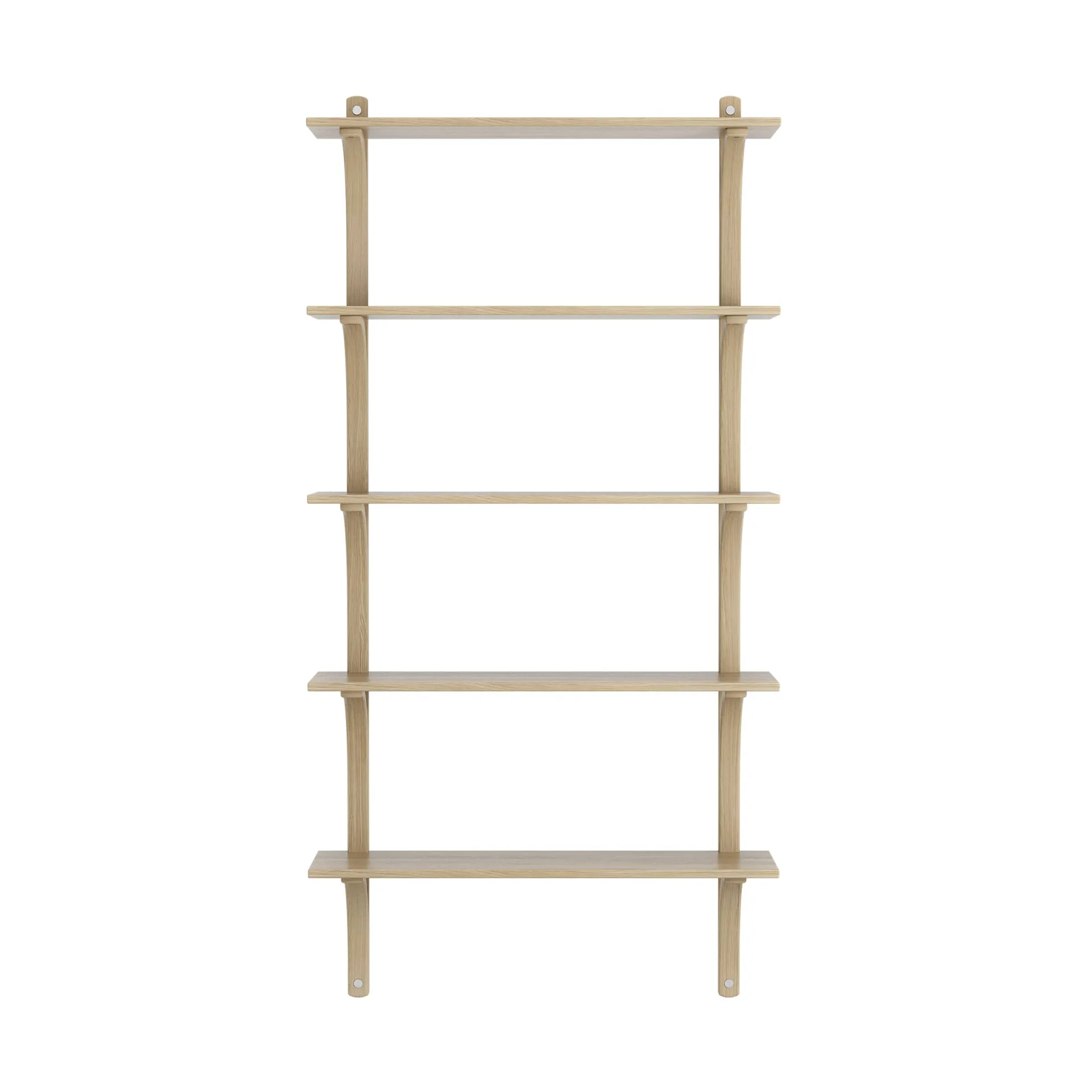 Étagère Levi à 5 plateau, Chêne verni naturel-aluminium, 90 cm Swedese