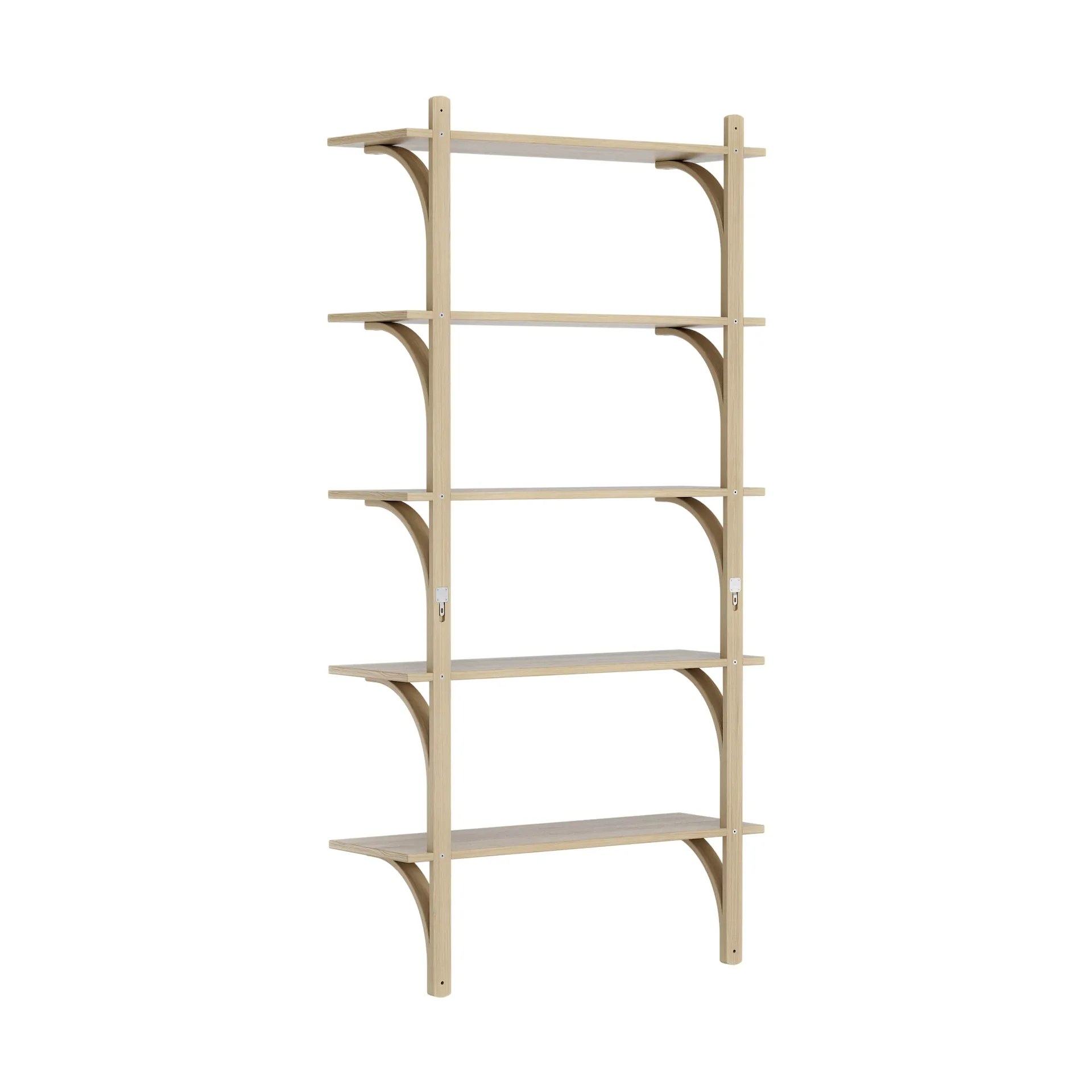 Étagère Levi à 5 plateau, Chêne verni naturel-aluminium, 90 cm Swedese