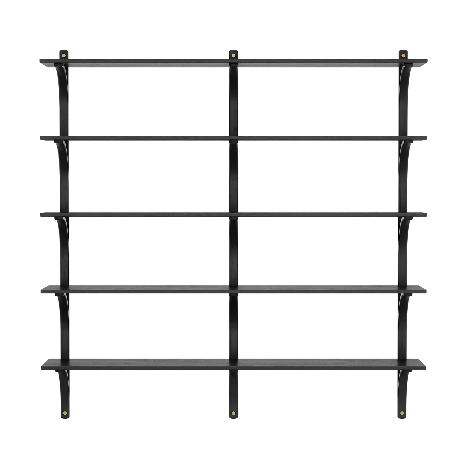 Étagère Levi à 5 plateau, Frêne noirci-laiton, 180 cm Swedese