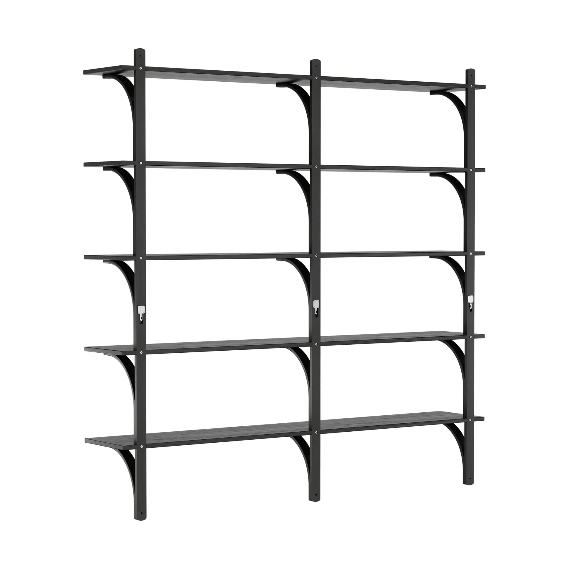 Étagère Levi à 5 plateau, Frêne noirci-laiton, 180 cm Swedese