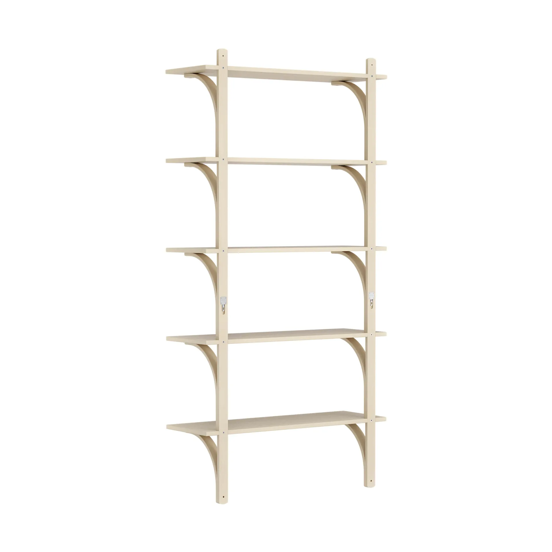 Étagère Levi à 5 plateau, Frêne verni naturel-aluminium, 90 cm Swedese