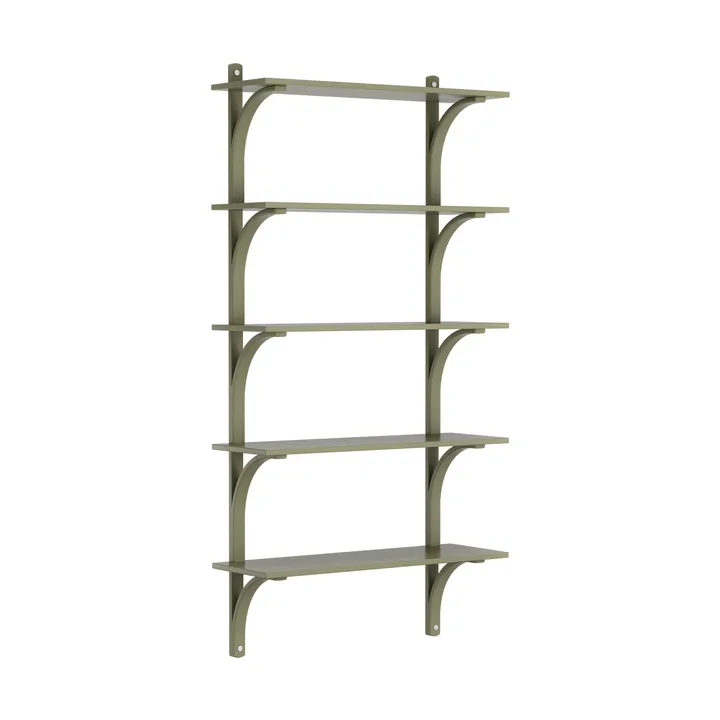 Étagère Levi à 5 plateau - Vert mousse-aluminium, 90 cm - Swedese