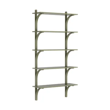 Étagère Levi à 5 plateau - Vert mousse-laiton, 90 cm - Swedese